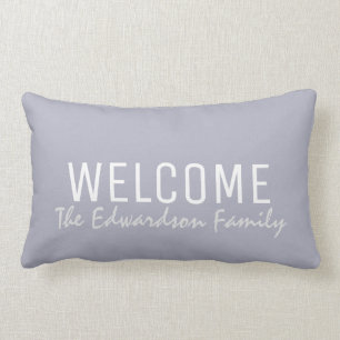 Almofada Lombar Monograma moderno da família da boa vinda do verão