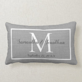 Almofada Lombar Monograma Moderno, Monograma, Cinza Chic Keepsael