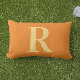 Almofada Lombar Monograma Moderno Simples Laranja Outdoor