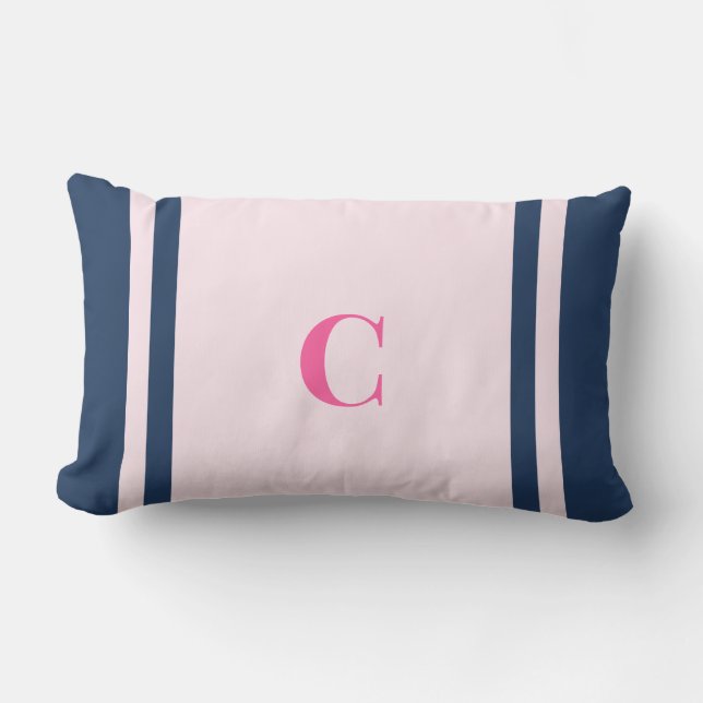 Almofada Lombar Monograma Palm Beach Preppy (Frente)
