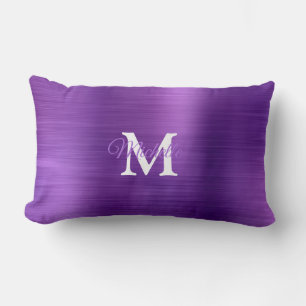 Almofada Lombar Monograma personalizado com metal escovado roxo