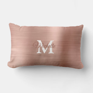 Almofada Lombar Monograma Personalizado de Metal Brutado Dourado c