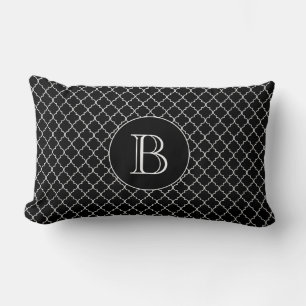 Almofada Lombar Monograma Personalizado de Padrão de Quatrefoil Pr