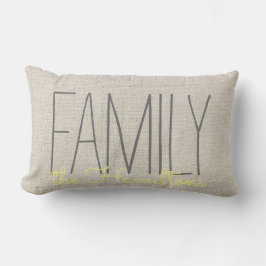 Almofada Lombar Monograma Rustic Family em BEIGE e AMARELO