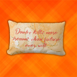 Almofada Lombar Monograma sobre Matares de Dúvida Laranja e Dourad