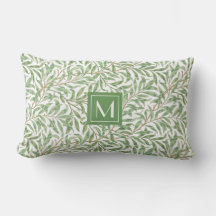 Monograma Verde Padrão Botânico William Morris