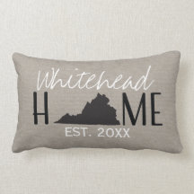 Monogrammed Burlap Home State Virginia |