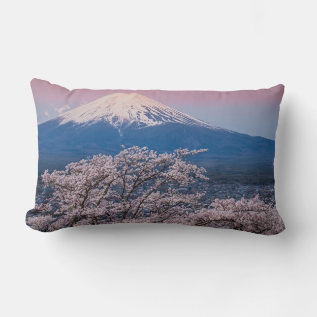 Almofada Lombar Monte Fuji e Cherry Blossoms (Frente)