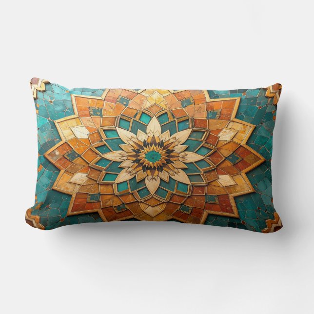 Almofada Lombar Moroccan Mandala Pillow - Geometric Tile Luxury De (Frente)