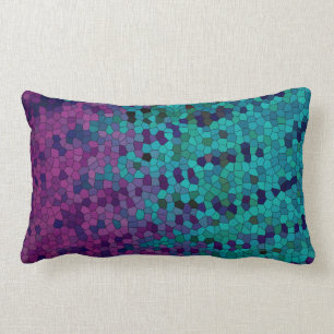 Almofada Lombar Mosaico violeta roxo azul-turquesa