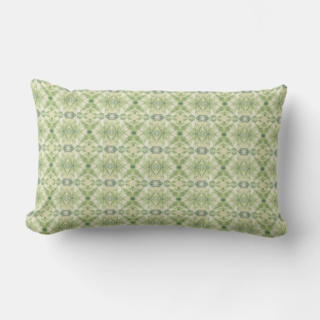 Almofada Lombar Mossy Green Abstrato Floral (Frente)