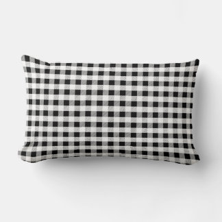 Almofada Lombar Motivo Xadrez Preto e Branco Minimalista