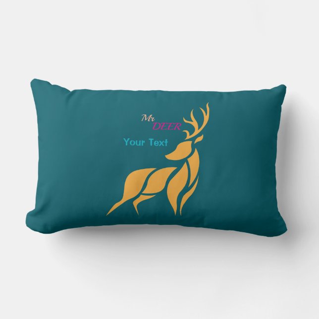Almofada Lombar Mr. Deer Graphic – Rustic Woodland Style (Frente)