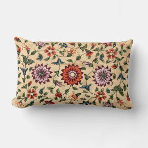 Almofada Lombar Mughal Scroling Floral Vine da Índia Impressão
