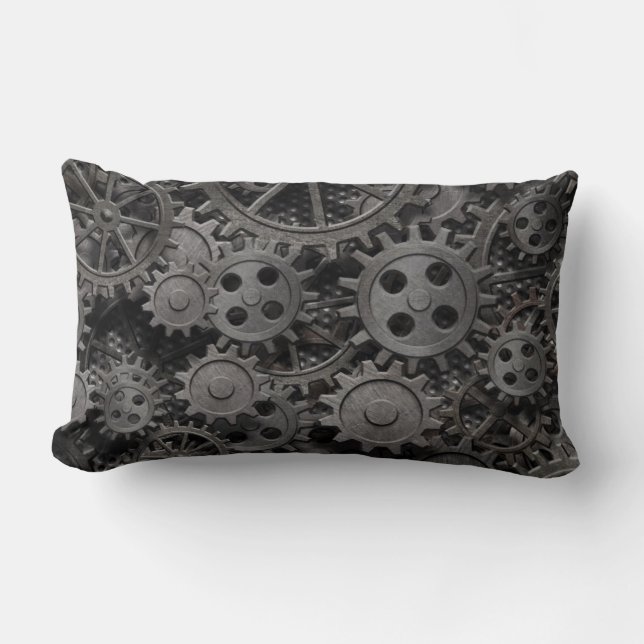 Almofada Lombar Muitas engrenagens do metal ou peças oxidadas (Frente)
