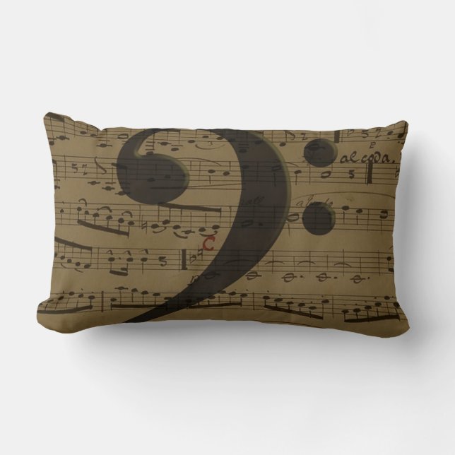 Almofada Lombar Musical Treble Clef Sheet Music Classic (Frente)