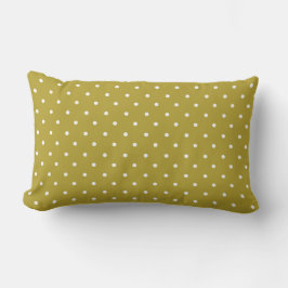 Almofada Lombar  Mustard yellow white polka dots pattern 