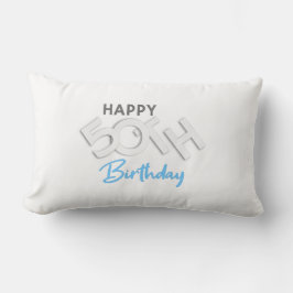 Almofada Lombar Na moda Happy 50th Birthday Typografia