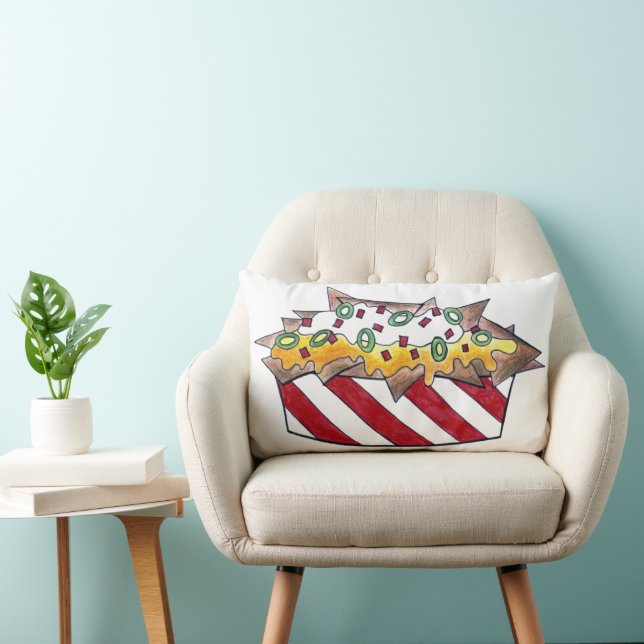 Almofada Lombar Nacho Man Cheese Tortilla Nachos Engraçado Comida (Cadeira)