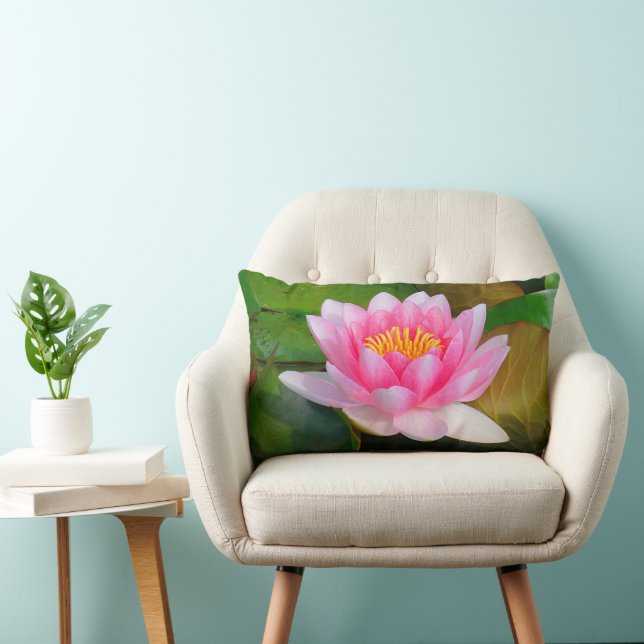 ALMOFADA LOMBAR "NAMASTE-PINK WATER LILY" (FOTO) (Cadeira)