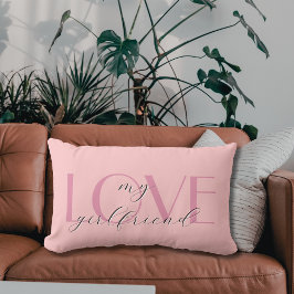 Almofada Lombar Namorados de Rosa de Pastel, cor-de-rosa-rosa, com