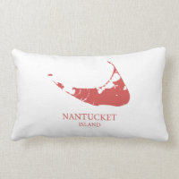 Nantucket Island Map nantucket red Lumbar Travesse
