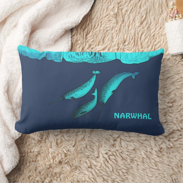 Almofada Lombar Narwhal Sob O Gelo (Cobertor)