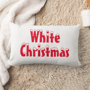 Almofada Lombar "Natal branco" vermelho e branco