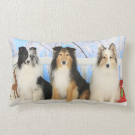 Almofada Lombar Natal de três cores de Sheltie