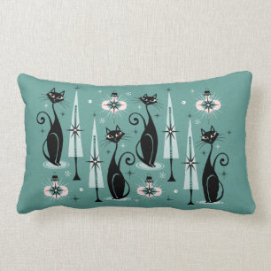 Almofada Lombar Natal do Gatinho Atômica do meio século