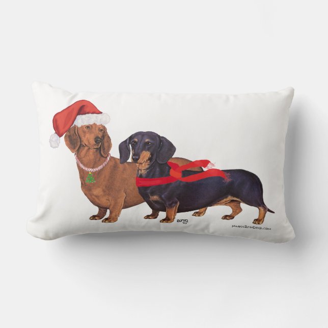 Almofada Lombar Natal dos Dachshunds (Frente)
