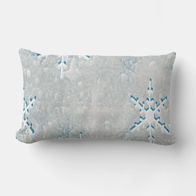 Almofada Lombar Natal IceSnowflakes Personalizado (Frente)
