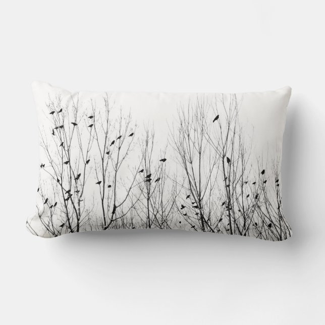 Almofada Lombar Natureza em Preto e Branco (Frente)