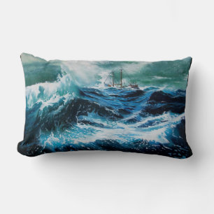 Almofada Lombar Navio no mar em tempestade