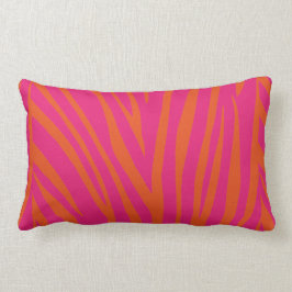 ALMOFADA LOMBAR NEON PINK ORANGE ZEBRA STRIPES DE FUNDO WALLPAP