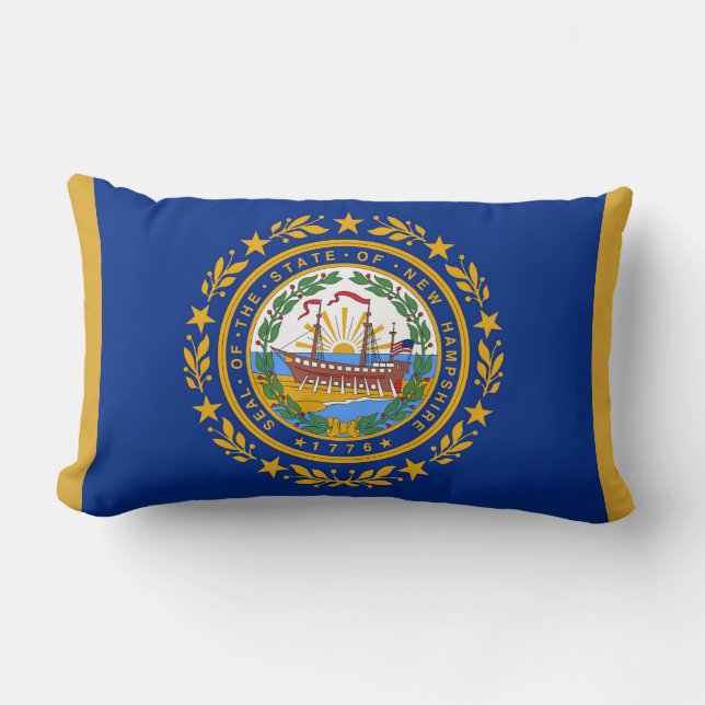 Almofada Lombar New Hampshire State Flag Impressão Patriotic (Frente)