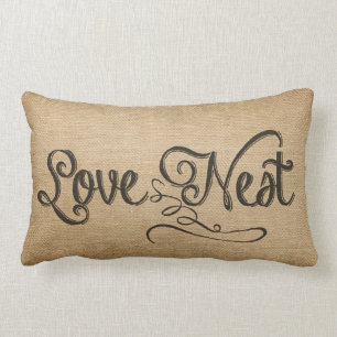 Almofada Lombar Ninho de amor do vintage de serapilheira