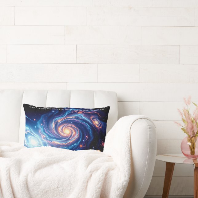 Almofada Lombar No começo, Deus e Criação Verso (Sofá)