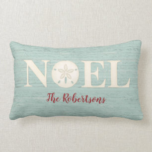 Almofada Lombar Noel de Praia Costeira Personalizada