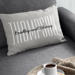 Almofada Lombar Nome da Família de Cinzas Modernas de Presente Per