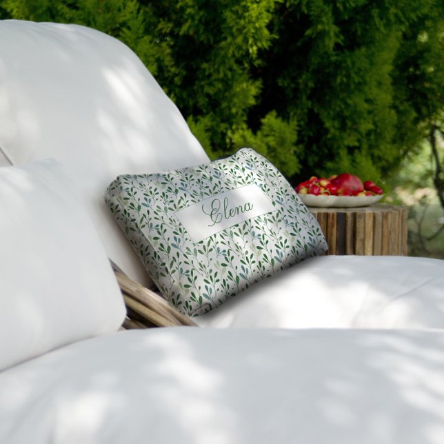 Almofada Lombar Nome das folhas do padrão verde (Criador carregado)