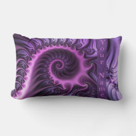 Almofada Lombar Nome de Arte Fractal Roxo-Rosa-Legal vívido