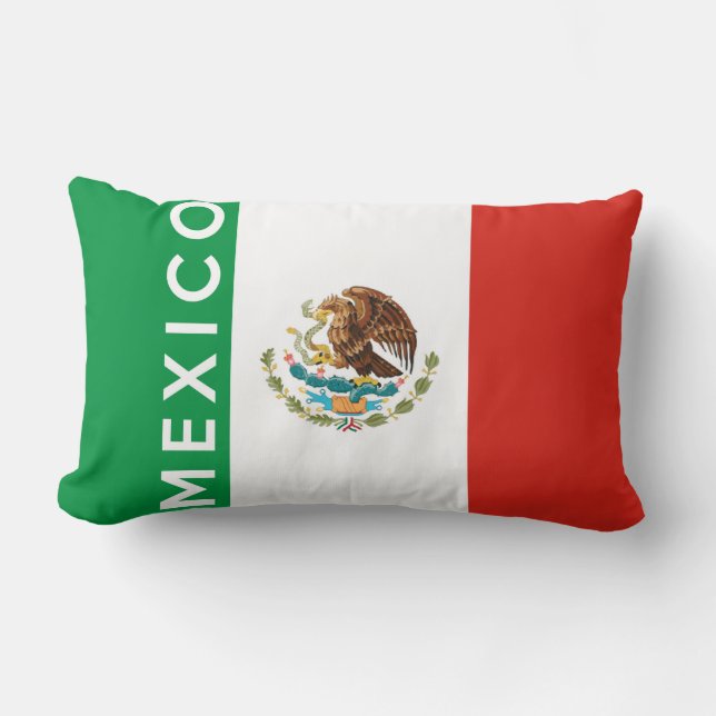 Almofada Lombar nome do texto do país da bandeira de México (Frente)