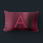 Almofada Lombar Nome e inicial do monograma de aço inoxidável bril<br><div class="desc">Burgundy Violet Stainless Steel Monograma Name e Travesseiro inicial. Este travesseiro de Cranberry Purple faz o aniversário ou presente de chá de panela perfeito para alguém decorando seu quarto em Burgundy.</div>