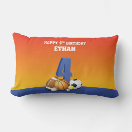 Almofada Lombar Nome personalizado 4. º aniversário de esportes