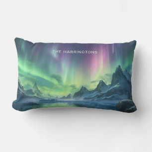 Almofada Lombar Nome Personalizado Aurora Borealis