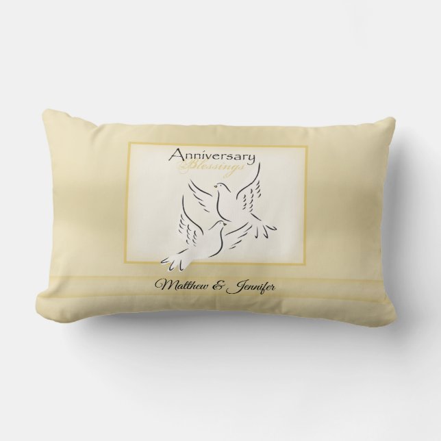 Almofada Lombar Nome Personalizado, Bênçãos de Aniversário de Casa (Frente)