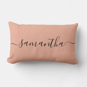 Almofada Lombar Nome Personalizado da Caligrafia Rosa