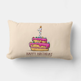 Almofada Lombar Nome Personalizado, primeiro aniversario, Bolo Ros