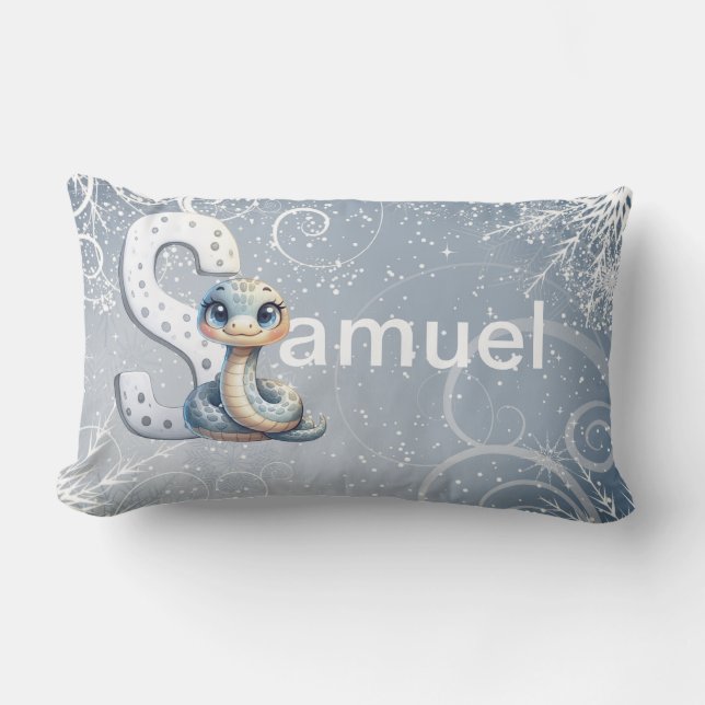 Almofada Lombar nome que começa com a letra S Travesseiro decorati (Frente)